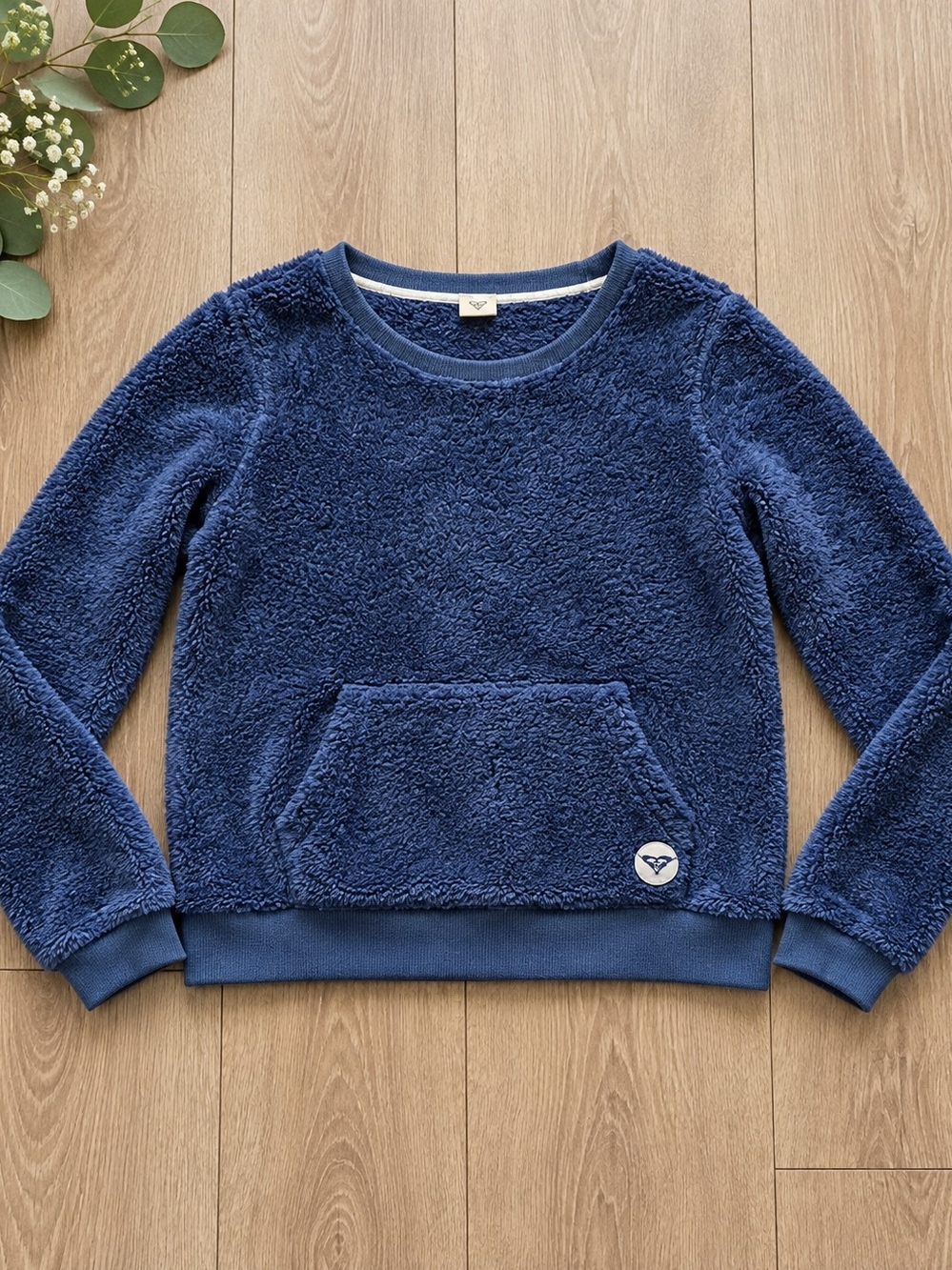 Roxy Navy Blue Sherpa Crew Sweatshirt